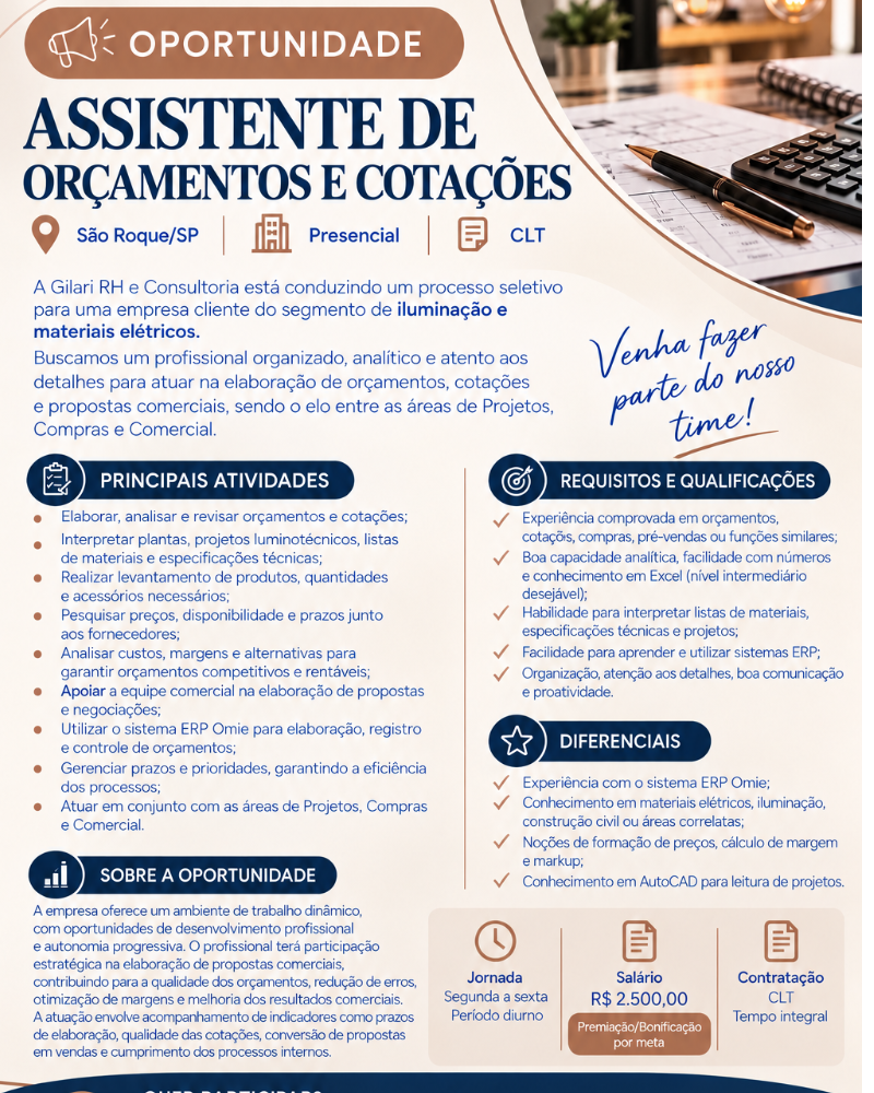 Flyer da Vaga