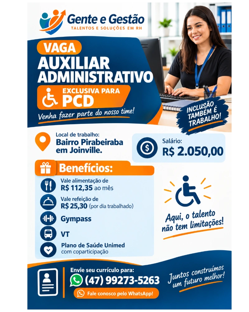 Flyer da Vaga