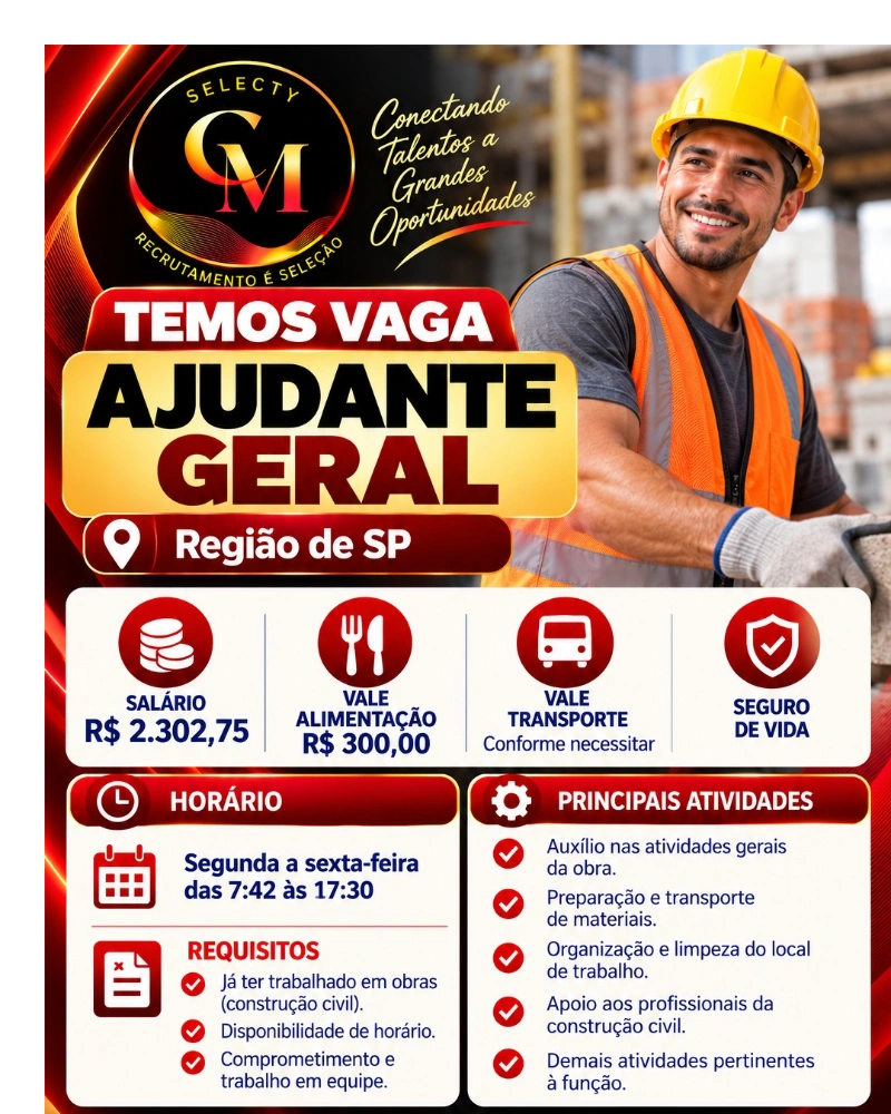 Flyer da Vaga