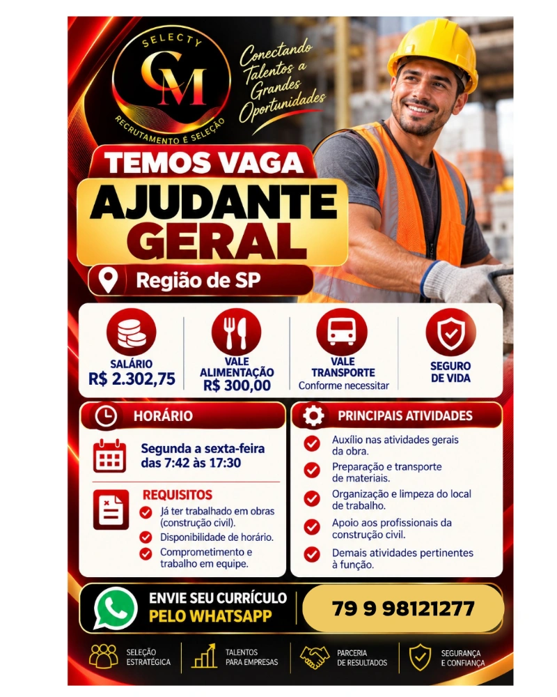 Flyer da Vaga