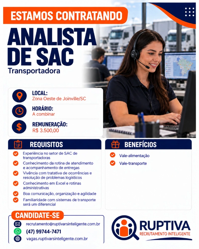 Flyer da Vaga