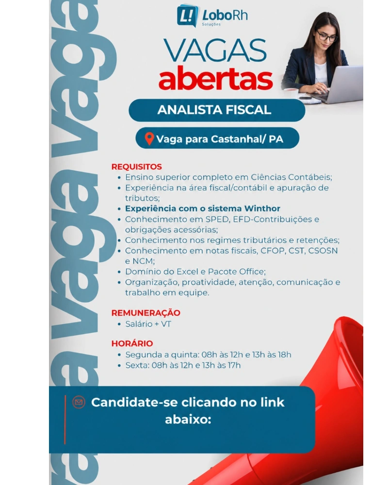 Flyer da Vaga